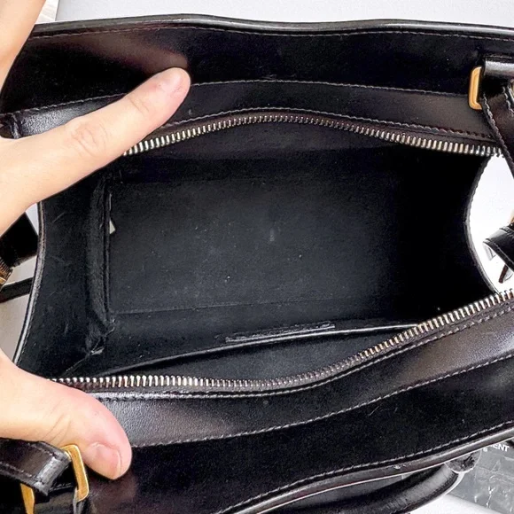 SOLD❤️Saint Laurent YSL Uptown Small Black Monogram Top Handle Bag + Clutch - Picture 12 of 16